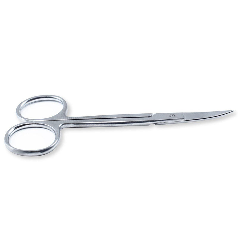 SurgiMac Dental District Medical Supply - Iris Micro Dissecting Dental Lab Sharp Scissors, 4.5" (11.43cm) Fine Point Curved, Stainless Steel (Set of 5) 