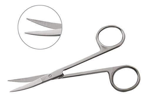 Iris Micro Dissecting Dental Lab Sharp Scissors, 4.5 (11.43cm) Fine Point  Curved, Stainless Steel (Set of 5)