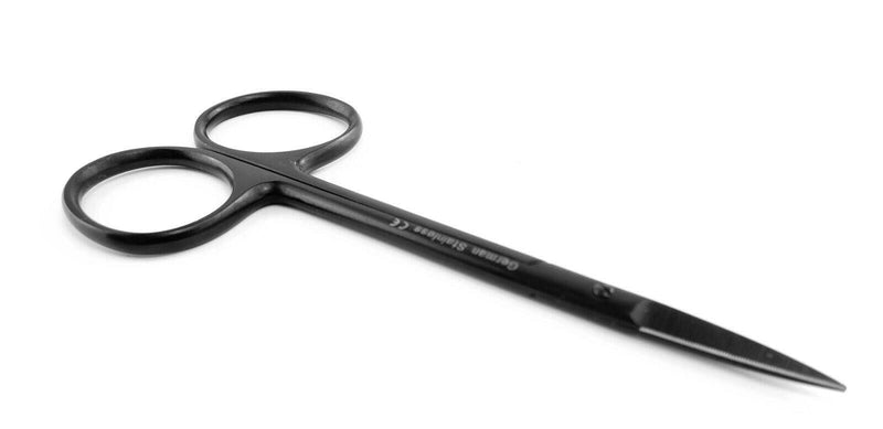 SurgiMac Dental District Medical Supply - Iris Scissors 4.5" straight tips with TC - SurgiMac's MacBlack 