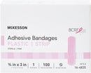SurgiMac Dental District Medical Supply - McKesson Sterile Adhesive Plastic Bandages, Pink, Plastic, 0.75 x 3 inches, 100 Count, 1 Pack 