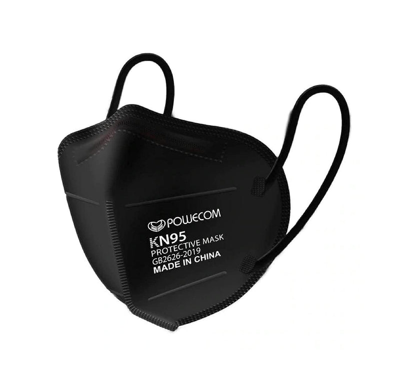 SurgiMac Dental District Medical Supply - Powecom KN95 Face Masks, Adult, One Size, 10 Per Pack - Black 