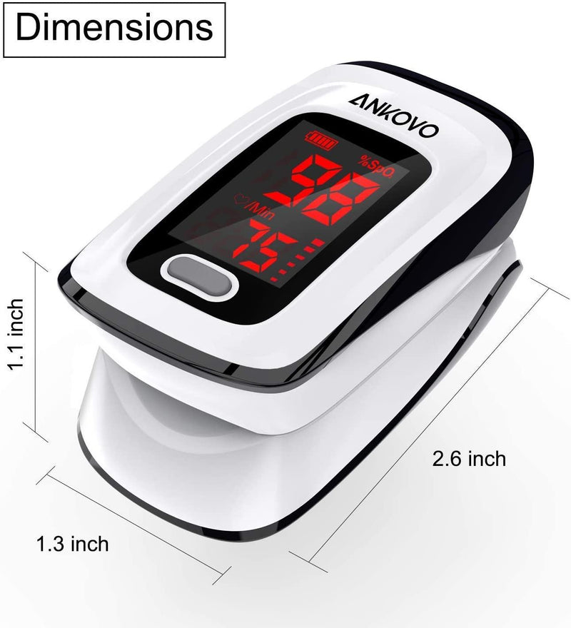SurgiMac Dental District Medical Supply - Pulse Oximeter Fingertip (Oximetro), Heart Rate Monitor and SpO2 Levels, Portable Pulse Oximeter with Case 