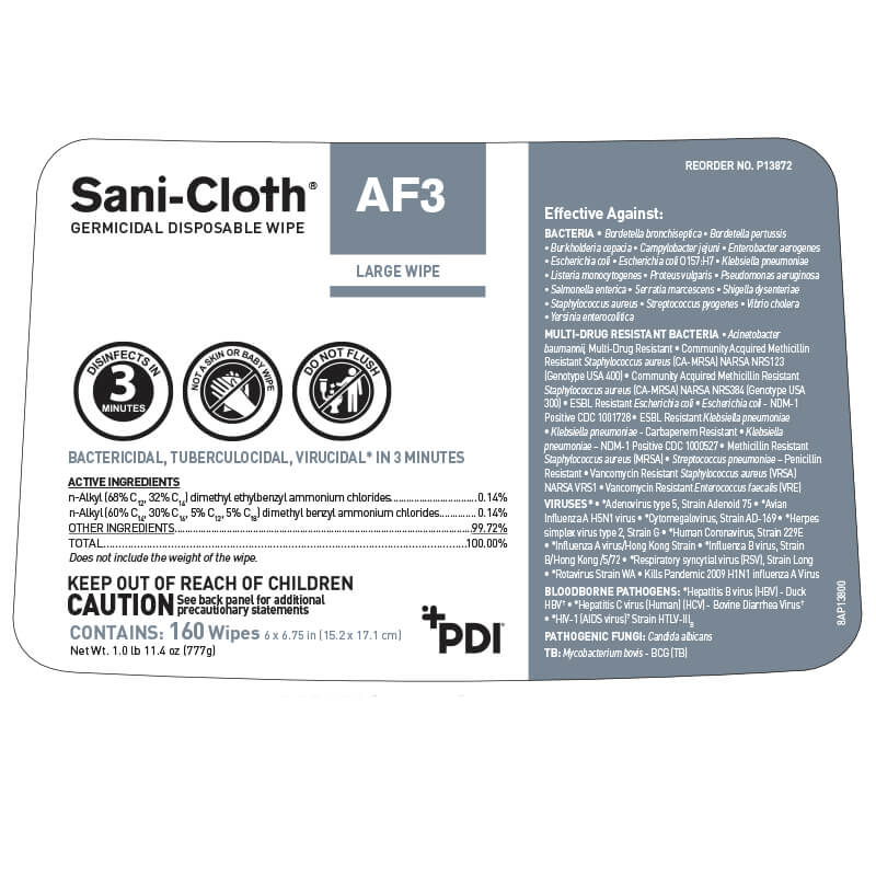 SurgiMac Dental District Medical Supply - Sani-Cloth® AF3 Germicidal Disposable Wipe (Case of 12) 