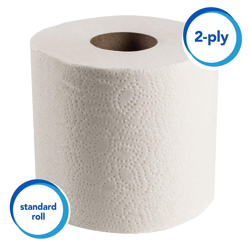 SurgiMac Dental District Medical Supply - Scott Essential Professional Bulk Toilet Paper for Business (04460), Individually Wrapped Standard Rolls, 2-PLY, White, 80 Rolls / Case, 550 Sheets / Roll 