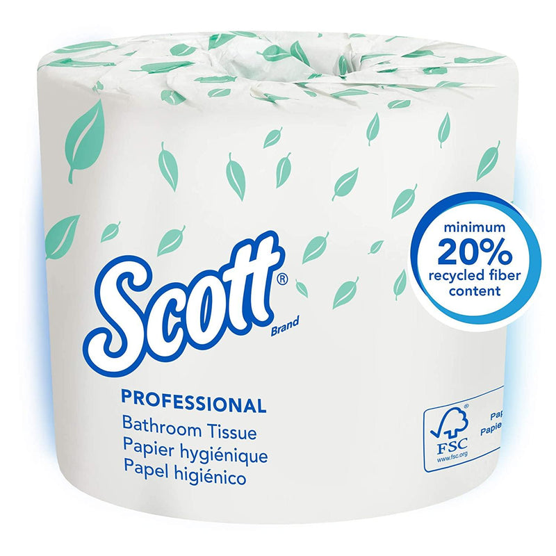 SurgiMac Dental District Medical Supply - Scott Essential Professional Bulk Toilet Paper for Business (04460), Individually Wrapped Standard Rolls, 2-PLY, White, 80 Rolls / Case, 550 Sheets / Roll 