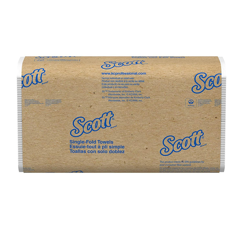 SurgiMac Dental District Medical Supply - Scott Single Fold Paper Towels (01700), Affordable Towel Paper, White, 250 Towels / Clip, 16 Clips / Case 