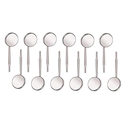 SurgiMac Dental District Medical Supply - SurgiMac Dental Mirrors - Rhodium-Coated Front Surface Diagnostic Dental Mouth Mirror - Intraoral Dental Mirror for Inside Mouth - Stainless-Steel Cone Socket Oral Mirror – 12Pcs/Box 