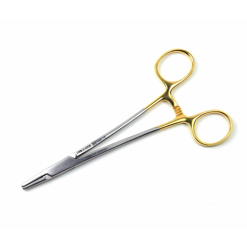 SurgiMac Dental District Medical Supply - Webster Needle Holder w/ Gold Handles, 1/Pk. Tungsten Carbide 