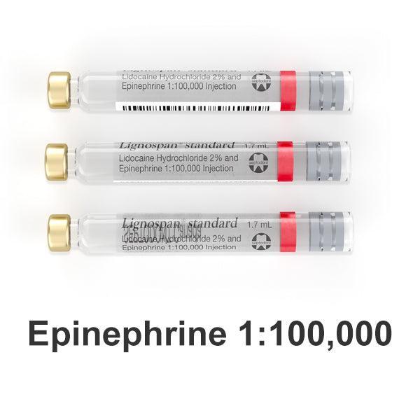 Lignospan Standard Lidocaine 2% with Epinephrine 1:100,000, Box of 50 - 1.7 mL - SurgiMac